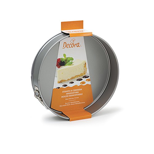 Decora 0125710 Stampo A Cerniera A/Aderente, Acciaio, Diametro Ø 24 X H 6 Cm, Nero/Argento