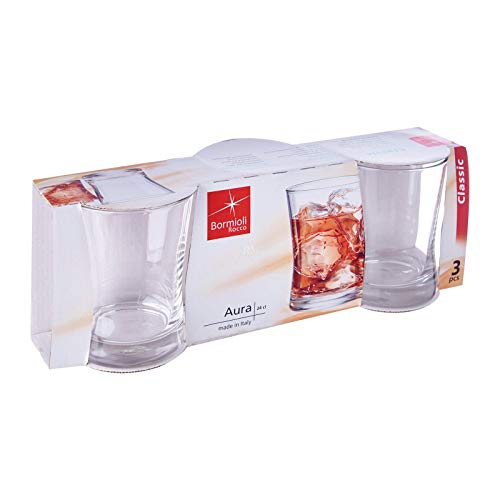 Rocco Bormioli Confezione 3 Bicchieri Vino Aura 24Cl, Transparant, 3 Pezzi, 3 Unità
