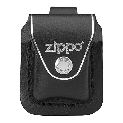 Zippo Lighter, Leather, Black, One Size