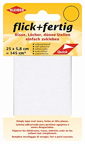 Kleiber 43074-, Nastro Per Riparazioni In Nylon Autoadesivo Flick Plus Fertig 145 Cm, Bianco