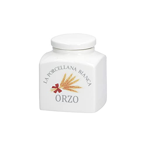 La Porcellana Bianca - Contenitore Coperto Deco Orzo - Conserva, Barattoli E Contenitori - Barattoli Cucina - Porcellana - 500 Cc; 9,5X9,5Xh10,5 Cm