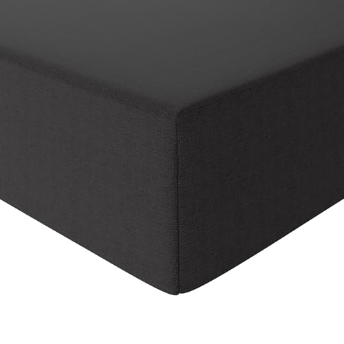 Amazon Basics - Lenzuolo Con Angoli In Microfibra, 140 X 200 X 30 Cm, Nero