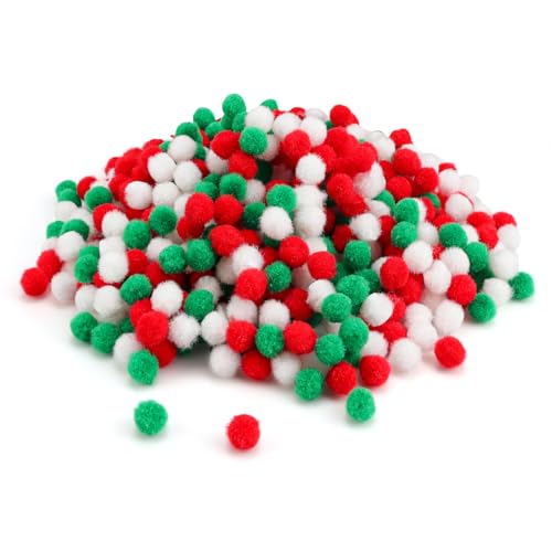 600 Pezzi Pon Pon Colorati, Amonenz Natale Pon Pon, Divertente Pom Poms Per Lavoretti, Mini Pompon, Per Diy Lavoretti Creativi, Decorazioni Natalizie