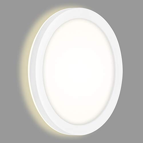 Briloner Leuchten - Luce Per Esterni A Led, Lampada Da Parete Da Esterno Con Retroilluminazione, 8 Watt, 1.200 Lumen, 4.000 Kelvin, Bianca, Rotonda, Ø