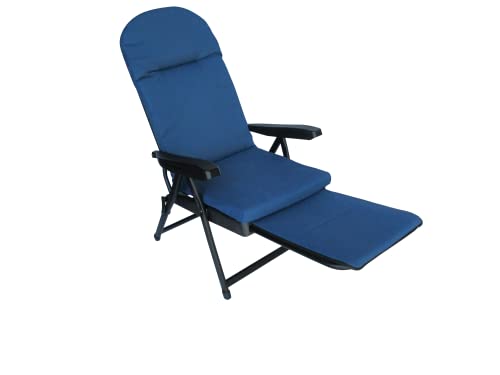 Metalfar Sdraio Super Imbottita E Pieghevole, Cuscino Imbottito Di 7Cm, Made In Italy (Colore Blu)