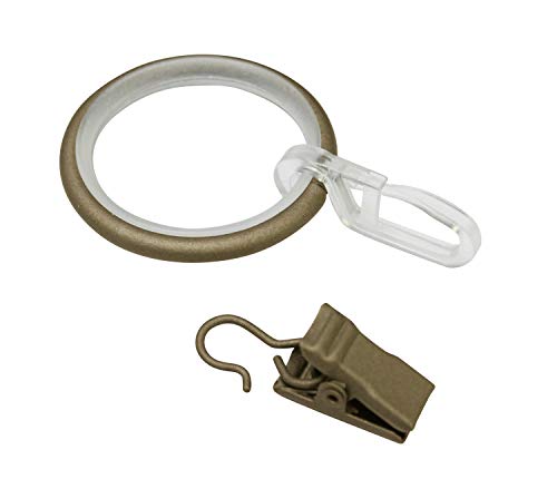 Gardinia Anello Per Tenda Per Bastoni Per Tenda, Incl. Inserti Scorrevoli, Ganci Pieghevoli E Ganci A Clip, Linea Kira