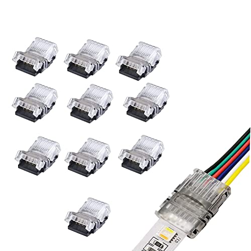 Enqimaoyi, 10 Pezzi 6-Pin Rgbww Led Striscia Connettore Led Striscia Per Filo O Collegare Utilizzando Terminale Non Impermeabile 12Mm Rgb+Cct Led Srip