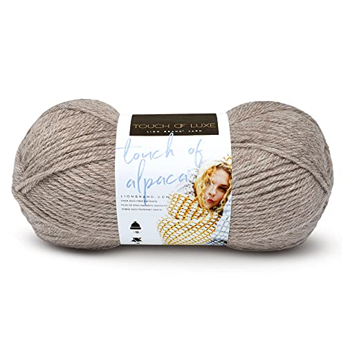 Lion Brand Yarn Company 674-123 Touch Of Alpaca Filato, Tortora, Una Matassa
