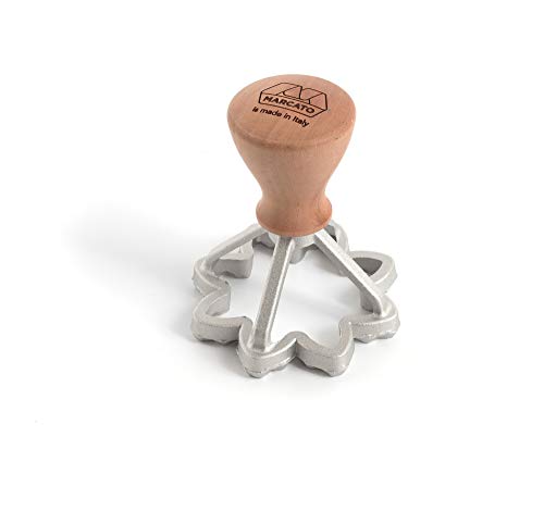 Marcato Stampo Per Ravioli E Biscotti, Forme Per Ravioli, Formine Per Biscotti, In Legno Massello E Alluminio Prossofuso, Stampino A Fiore Da 70 Mm