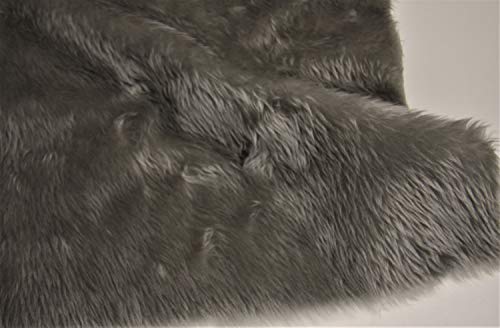 Tinta Unita Divertente Pelliccia Finta Materiale Tessuto Grigio Argento