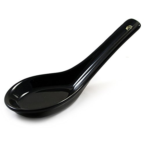 Cucchiaio Zuppa Di Miso Giapponese In Ceramica Nera