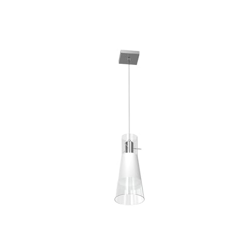 Lampadario Sospensione Moderna Una Luce Vetro Conico Bordo Trasparente Cilinder 1079/S1