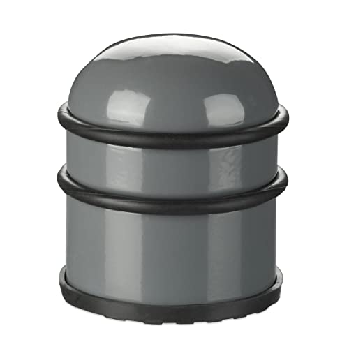 Relaxdays Fermaporta, Blocca Porta & Ferma Finestre, Acciaio & Gomma, Accessorio Per La Casa, ∅ 7 Cm, Grigio Scuro