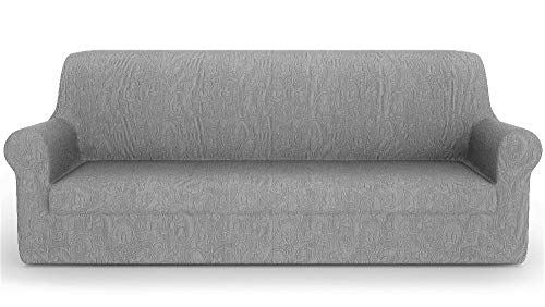 Petti Artigiani Italiani - Copridivano 2 Posti, Copridivano Elasticizzato 2 Posti, Grigio, Tessuto Jaquard, 100% Made In Italy