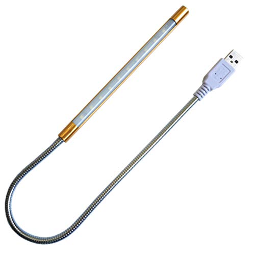 Dzydzr Portable Usb Lampada Led Dimmerabile, Usb 5V 1W Touch Switch Flessibile 10 Leds Bianco Lampada Per Computer Portatile Pc (Golden)