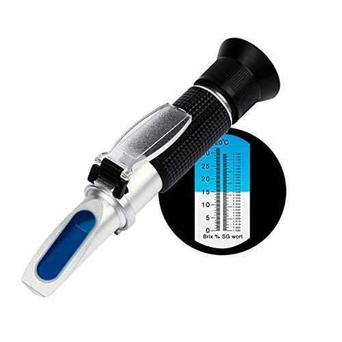 Brix E Birra Rifrattometro,V·Resourcing Brix/Wort Peso Specifico Rifrattometro Per Fare Il Birra Brewing,Doppia Scala(0-32% Brix; 1,000-1,130 Wort Pes