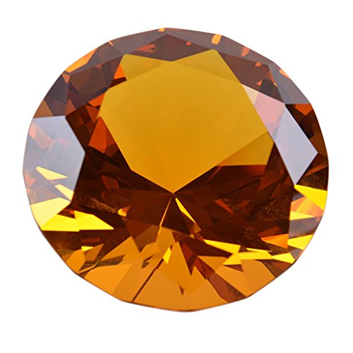 Longwin Fermacarte Con Diamante Di Cristallo Da 80 Mm (3,1 Pollici), Decorazione Per Luoghi Di Casa, Colore Solido Ambra
