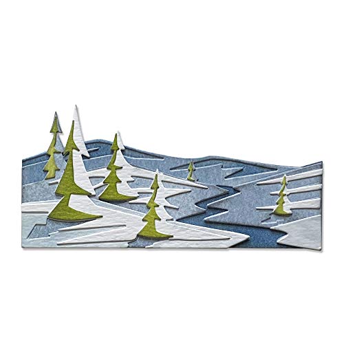 Sizzix 664971-Set Thinlits Snowscape Colorize By Tim Holtz, Confezione Da 6 Fustelle Per Scrapbooking, Multicolor, Taglia Unica