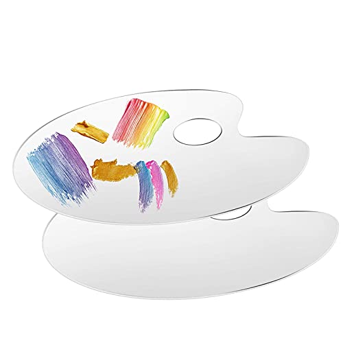 Tavolozza Di Pittura,2 Pcs Olio Vaschette Per Miscelare Colori Acrilica Tavolozza Di Plastica Trasparente Acrilici Acquerelli Per Tavolozze Di Miscela