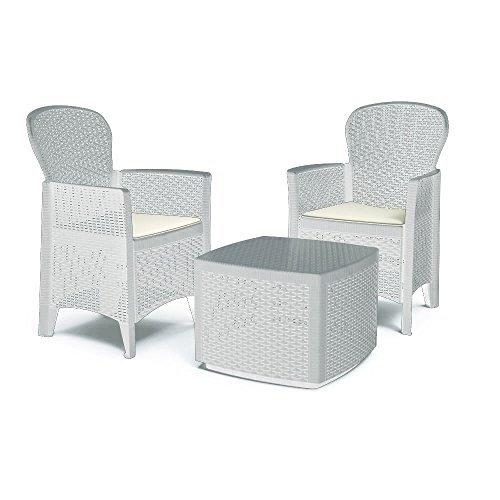 Ipae-Progarden S.P.A. Progarden Set Albero Con Cuscini, 30 X 30 X 30 Cm, Resina, Bianco