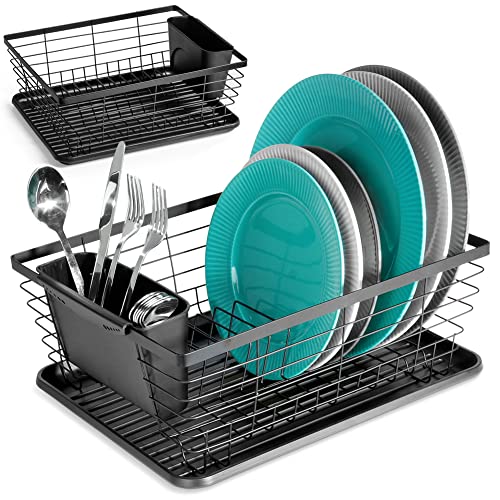 Vilde - Scolapiatti Con Portaposate Dish Drying Rack Drainer Nero Scolapiatti, Scolapiatti, Scolapiatti, Scolapiatti, Scolapiatti
