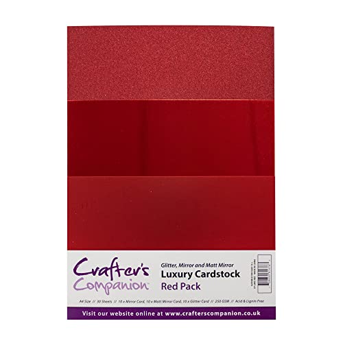 Crafters Companion Cp-Lmix-Red Crafter'S Companion Lusso Cartoncino Confezione, 23.5 X 37 X 1 Cm