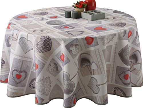 Le Linge De Jules Tovaglia Antimacchia Coeurs - Rotonda 160 Cm
