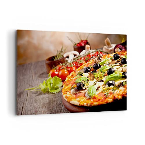 Quadri Moderni Soggiorno Pizza Cibo Italia Tradizione Quadro Su Tela 120X80Cm Stampe Da Parete Camera Da Letto Cucina 1 Pezzo Wall Art Canvas Grandi D