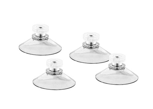 Vakuplastic 4 Ventose, Ø 40 Mm, Con Filettatura M4 V2A, Ventose, Con Dado Zigrinato, Trasparente