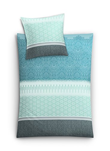 Kleine Wolke 6253675952 Estrella – Set Copripiumino Singolo, Cotone, Petrolio, 200 X 135 X 0.2 Cm