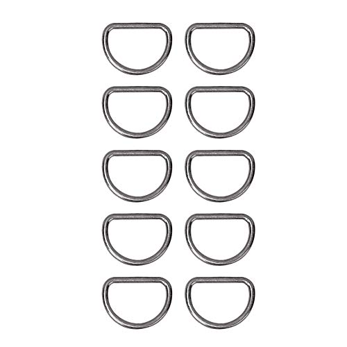Cikonielf Anello A D 10Pcs Metal D Ring 15Mm D Ring Fasteners Fibbie Multiuso Per Cinghie, Cinture, Macramè, Guinzagli Per Collari(3 * 2 * 1Cm-Peltro)