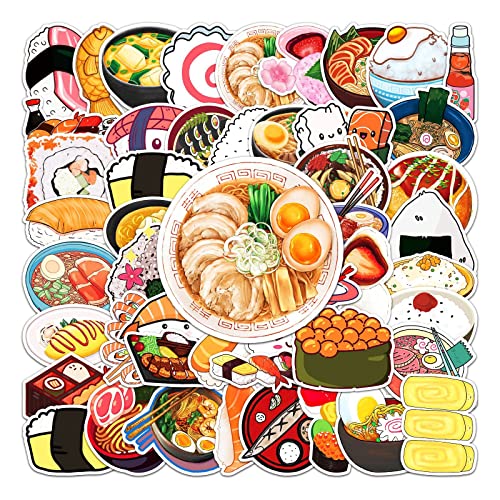 Bric Dodo 50 Adesivi Sushi Per Auto, Computer Portatile, Telefono, Chitarra, Skateboard, Moto, Bicicletta, Sushi Rice Stickers Set Vinile Impermeabile