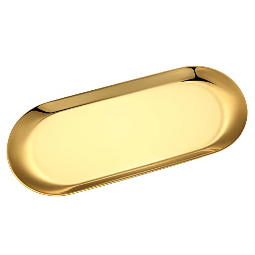 Vwoqiy Vassoio Per Piatti D'Oro, Vassoi Da Portata Piatto In Acciaio Inossidabile, Organizer Cosmetici Piatti Per Buffet, Piatti Decorativi Per Gioiel