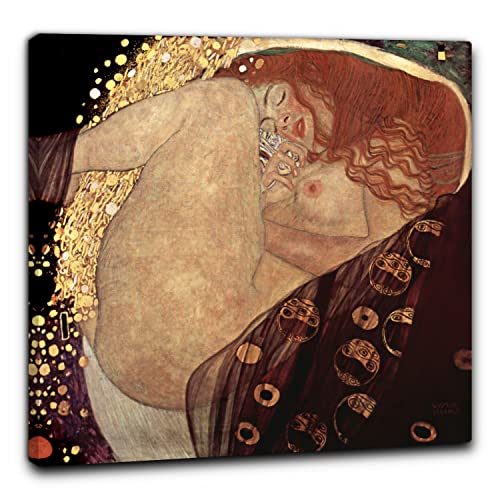 Niik Quadro + Telaio (Bc) Danae Di Gustav Klimt 60 X 60 X 1,7 Cm Falso D'Autore Stampa Su Tela