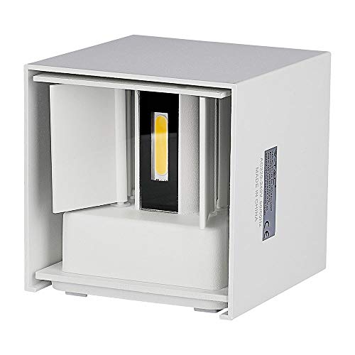 V-Tac Lampada Muro Quadrata Doppio Led Cob 6W, Bianco