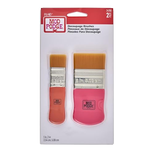 Plaid: Craft Mod Podge - Set Di Pennelli Da 2,5 Cm, 2/Pkg, Multicolore, 22,86 X 12,06 X 1,16 Cm