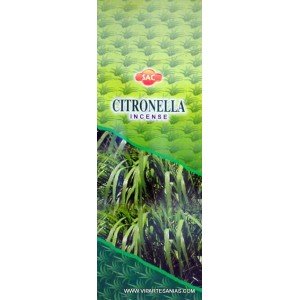 Sac Incenso Citronella, 6 Confezioni Da 20 Barrette Ciascuna.