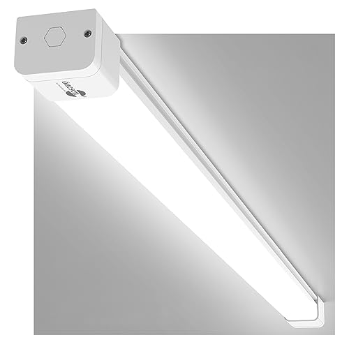 Tubo Neon Led 150Cm, Plafoniera Led 45W 4500Lm, Ip66 Impermeabile Plafoniere Led Soffitto Garage Ultraslim Lampada Led Soffitto Per Garage Officina Uf