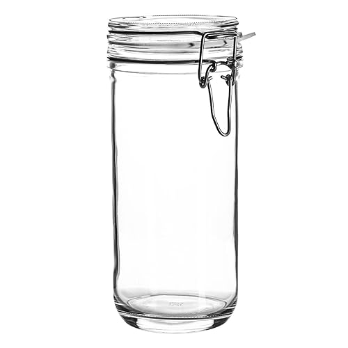 Bormioli 93773 Vaso Fido Ermetico 1000 Terrina, 1 Liter, Vetro, Transparent