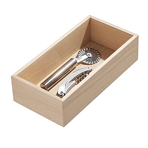 Idesign Porta Posate Da Tavola E Dispensa, Grande Porta Posate Per Cassetto O Credenza In Legno Di Paulownia, Salva Spazio Per Cucina Per Posate E Pic