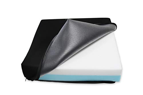 Kmina - Cuscino Antidecubito (42X42X8 Cm), Cuscino Antidecubito Per Sedia A Rotelle, Cuscino Memory Foam, Cuscino 4Cm Viscoelastico + 4Cm Poliuretano,