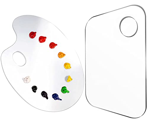 Gendako 2 Stück Klare Acryl Malpalette Acryl Palette Kunstpalette Mischpalette Transparent Aquarell Klare Mischpalette Acryl Mit Daumenloch Malpalette