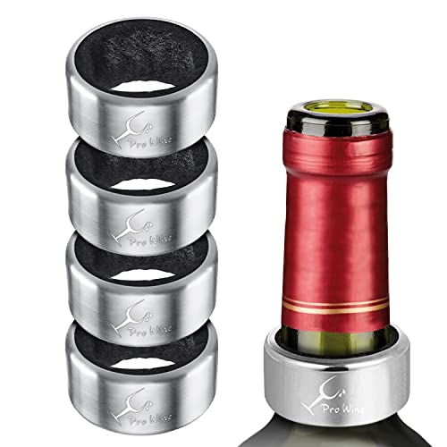 4 Pezzi Anello Salvagoccia In Acciaio Inox, Pro Wine Anello Vino Sicuro E Durevole, Accessori Per Bottiglia Di Vino Champagne Spumante Per La Casa Bar