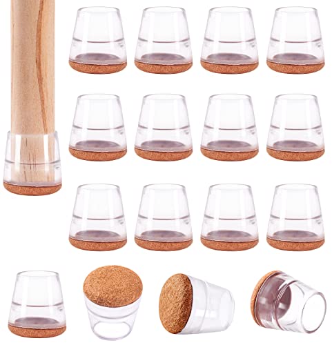 Niviy Gommini Sedie 17-20Mm Piedini Per Sedie 16Pezzi Tappi Con Feltro Sedie Silicone Rotondi Trasparenti Feltrini Sedie Proteggere Pavimenti In Legno