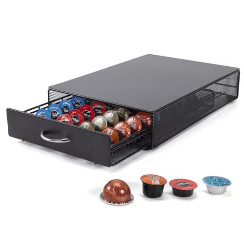 Sysyly Cassetto Porta Cialde Caffè,Porta Capsule Per Caffè Compatibile Con Lavazza Mio,Bialetti,Vertuo,Cafissimo, Caffitaly,Capacità: 40 Capsules - Ne