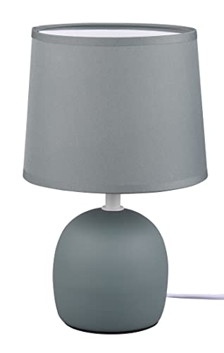 Trio Leuchten R50802615 Malu Lampada Da Tavolo In Ceramica Con Paralume Verde Petrolio, Altezza 26 Cm