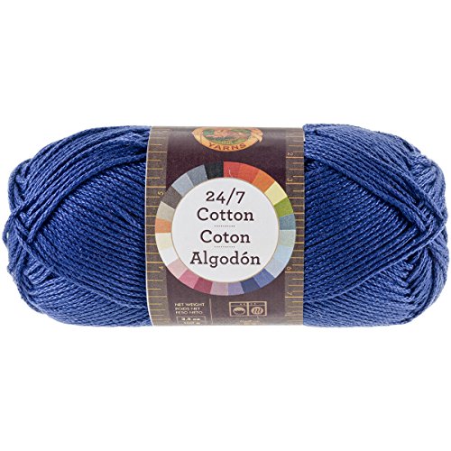 Lion Brand Yarn Company-Matassa Di Filato In Cotone, In Puro Cotone, Colore: Blu Navy
