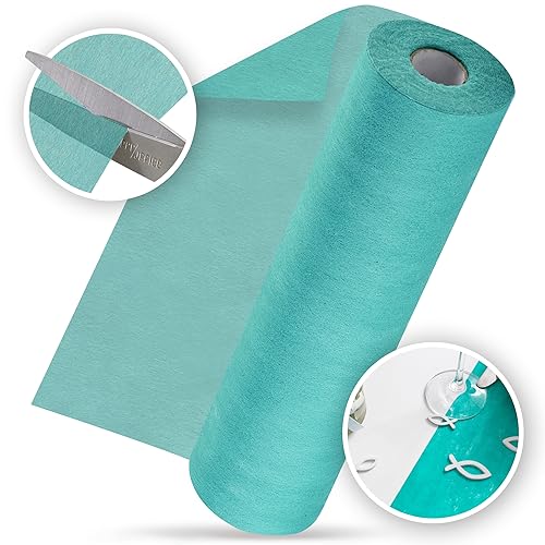 100%Mosel Runner Da Tavola In Pile, In Turchese (30 Cm X 25 M), Runner Decorativo Da Tavola, Elegante Decorazione Da Tavola Per Compleanni & Matrimoni