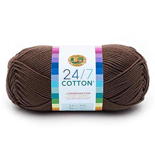 Lion Brand Yarn Company-Matassa Di Filato In Cotone, In Puro Cotone, Caffè Latte