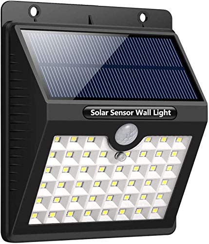 Daffodil Luce Solare Led Esterno Lec800B - Lampada Solare Con Sensore Di Movimento【120º Illuminazione 46Led /3 Modalità 】 Luci Solari Da Parete Illumi